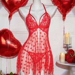 Romantic Red Heart Lingerie